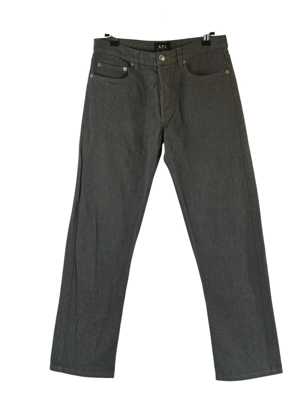 A.P.C. Gray Selvedge Style Straight Leg Jeans Size 29 Minimalist French Designer